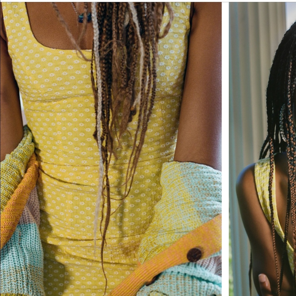 UO Yellow Suckered Body Con Dress